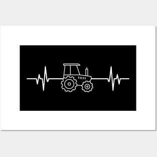 Tractor heartbeat - Cool Funny Tractor Lover Gift Posters and Art